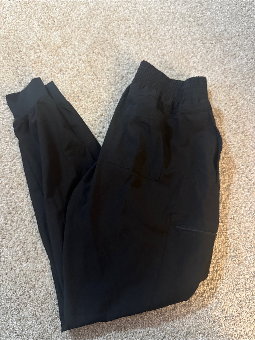Black Elastic Waist Scrub Pants